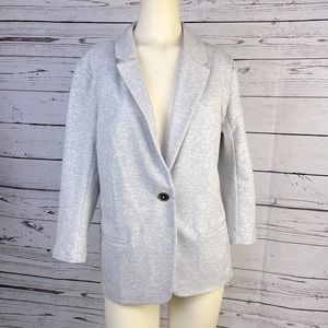 Metaphor Heathered Grey Blazer 3/4 Sleeves Size L